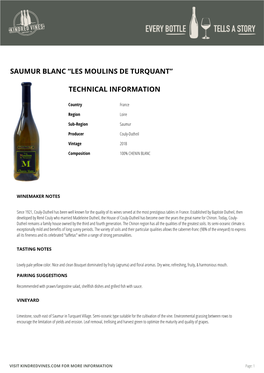 Saumur Blanc “Les Moulins De Turquant”