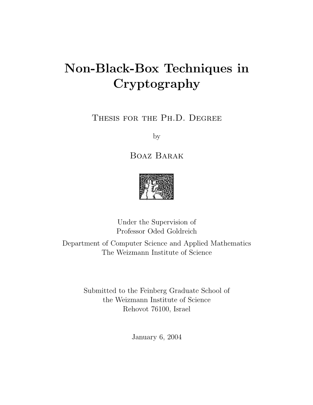 Non-Black-Box Techniques in Cryptography