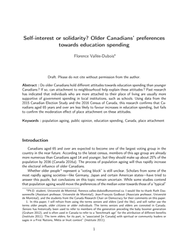 Older Canadians' Preferences Towards Education Spending