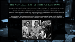 About Joe Farnsworth One of the Most Highly Regarded Jazz Drummers On
