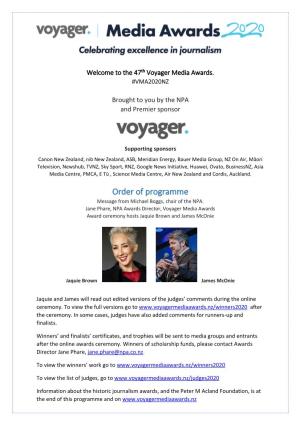 The 47Th Voyager Media Awards. #VMA2020NZ