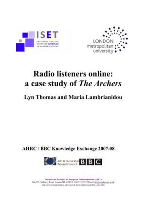 Radio Listeners Online: a Case Study of the Archers