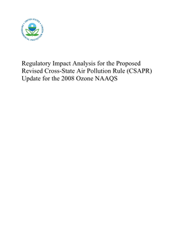 Regulatory Impact Analysis for the Proposed Revised Cross-State Air Pollution Rule (CSAPR) Update for the 2008 Ozone NAAQS ERRATA SHEET