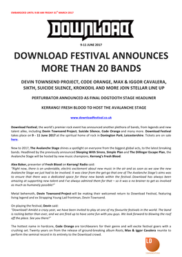 Download Festival Announces More Than 20 Bands