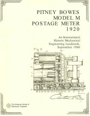 Pitney Bowes Model M Postage Meter 1920