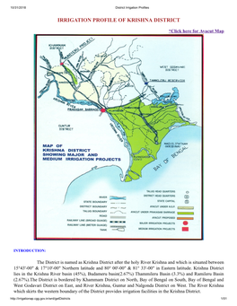 Irrigation Profile of Krishna District