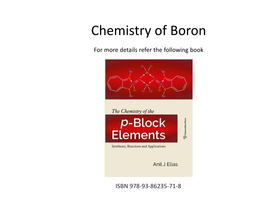 Chemistry of Boron