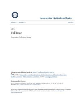 Full Issue Comparative Civilizations Review