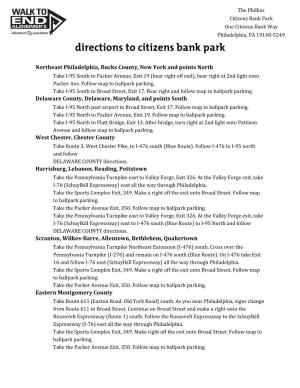 Directions to Citizens Bank Park