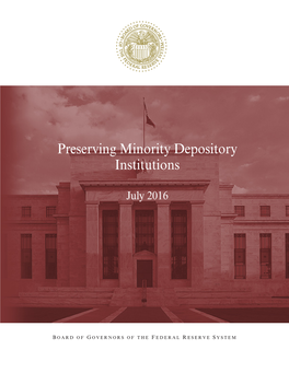 Preserving Minority Depository Institutions