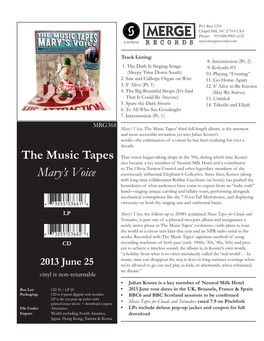 The Music Tapes Mary's Voice