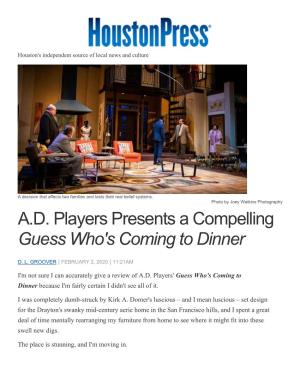 A.D. Players Presents a Compelling Guess Who's Coming to Dinner