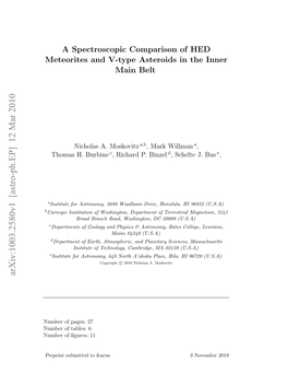A Spectroscopic Comparison of HED Meteorites and V-Type Asteroids in the Inner Main Belt