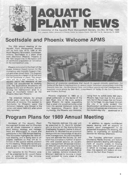 Aquatic Plant News – Issue Number 30 February 1989