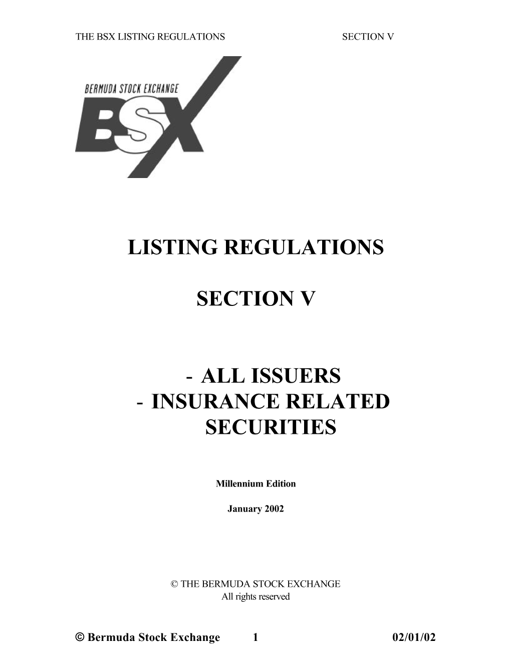 Listing Regulations Section V