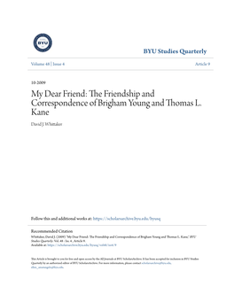 My Dear Friend: the Friendship and Correspondence of Brigham Young