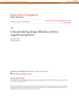 Conceptualizing Design Affordances from a Cognitive Perspective Jeremiah D