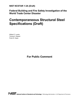 Contemporaneous Structural Steel Specifications (Draft)