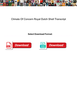 Climate of Concern Royal Dutch Shell Transcript