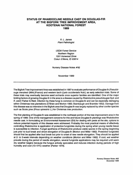 Status of Rhabdocline Needle Cast on Douglas-Fir at the Bigfork Tree Improvement Area, Kootenai National Forest 1989