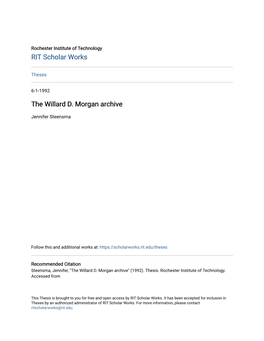 The Willard D. Morgan Archive