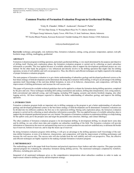 Common Practice of Formation Evaluation Program in Geothermal Drilling