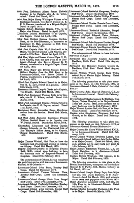 The London Gazette, March 28, 1873. 1713