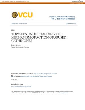 TOWARDS UNDERSTANDING the MECHANISM of ACTION of ABUSED CATHINONES Rakesh Vekariya Virginia Commonwealth University
