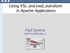Using XSL and Mod Transform in Apache Applications