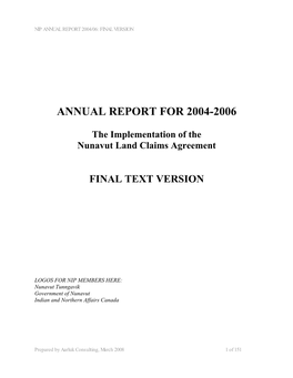 ANNUAL REPORT for 2004-2006 The