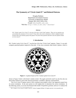 The Symmetry of “Circle Limit IV” and Related Patterns