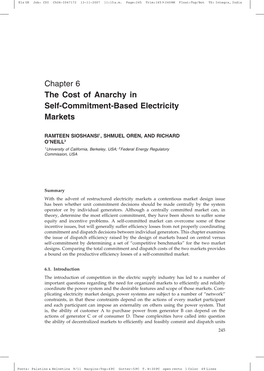 The Cost of Anarchy in Self-Commitment-Based Electricity Markets