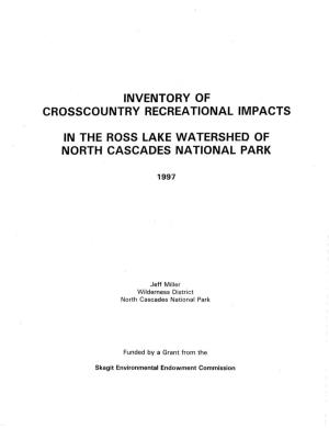 Inventory of Crosscountry Recreational Impacts in the Ross Lake Watershed of North Cascades National Park 1997