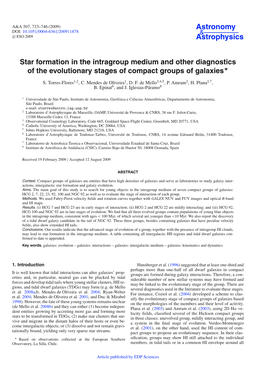 Star Formation in the Intragroup Medium and Other Diagnostics of the Evolutionary Stages of Compact Groups of Galaxies