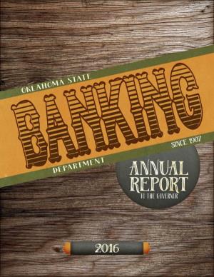 Banking Department Annual Report Fiscal Year Ending June 30, 2016