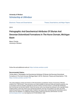 Petrographic and Geochemical Attributes of Silurian and Devonian Dolomitized Formations in the Huron Domain, Michigan Basin