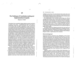 Odoki, B. Challenges of Constitution-Making in Uganda