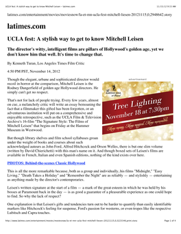 UCLA Fest a Stylish Way to Get to Know Mitchell Leisen