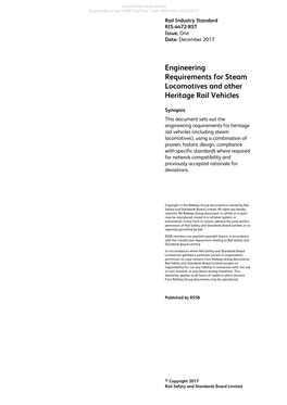 RIS-4472-RST. Engineering Requirements for Steam Locomotives and Other Heritage Rail Vehicles. 2017-12-02