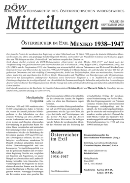 Österreicher Im Exil Mexiko 1938–1947