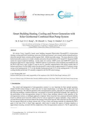 Smart Building Heating, Cooling and Power Generation with Solar Geothermal Combined Heat Pump System