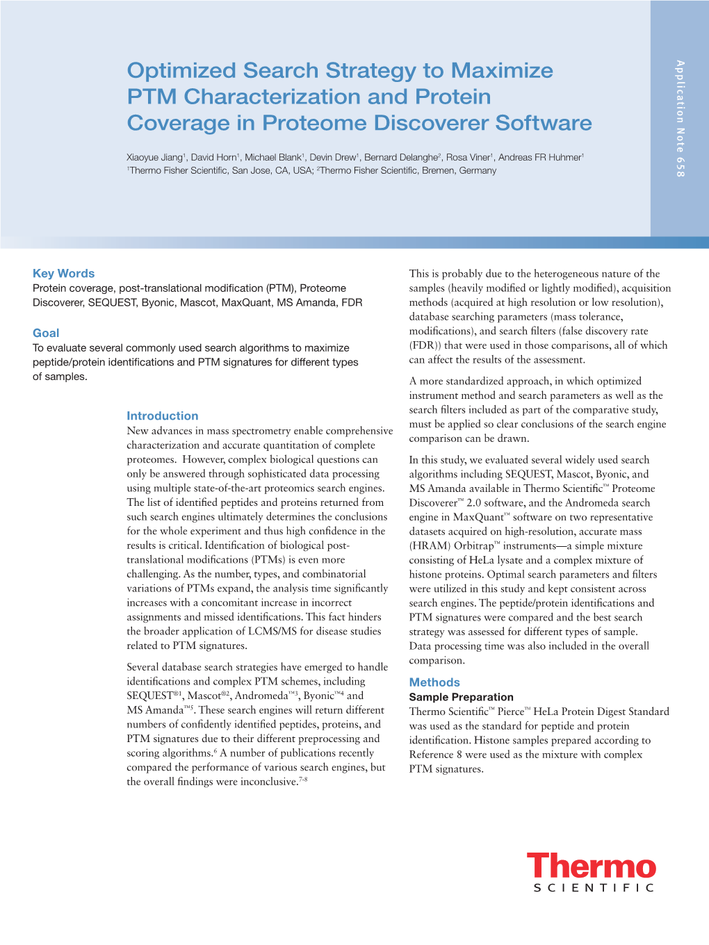 Optimized Search Strategy to Maximize PTM Characterization and Protein Coverage in Proteome Discoverer Software