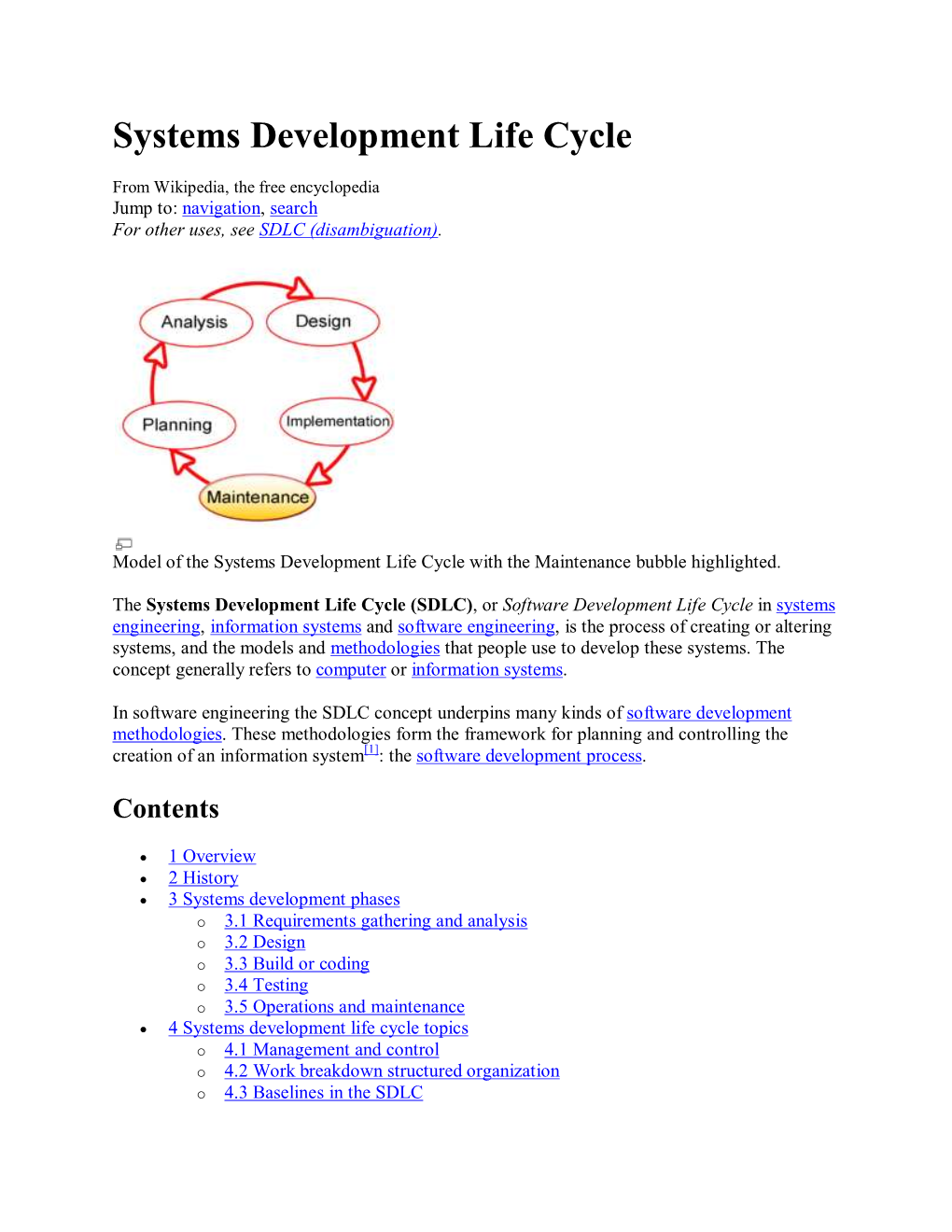 Systems Development Life Cycle