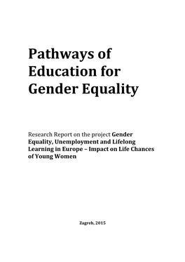Pathways of Education for Gender Equality