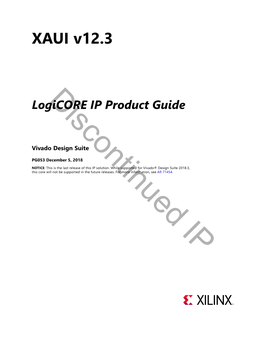 XAUI V12.3 Logicore IP Product Guide (PG053)