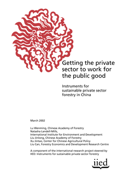 Getting the Private Sector to Work for the Public Good