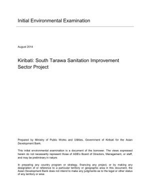 Betio, Bairiki, and Bikenibeu Sewer System Subproject Initial Environmental Examination