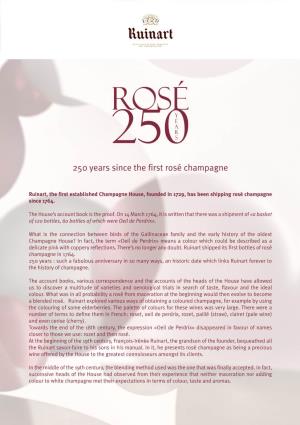 250 Years Since the First Rosé Champagne