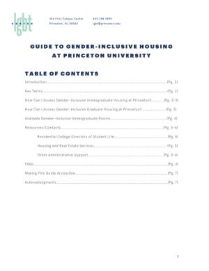 Guide to Gender-Inclusive Housing at Princeton University Table of Contents