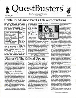Centauri Alliance: Bard's Tale Author Returns